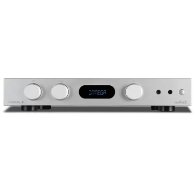 Audiolab 6000A is an Integrated amplifier with phono and dac (ES9018K2M) and 50 watts per channel @ 8 Ohms.