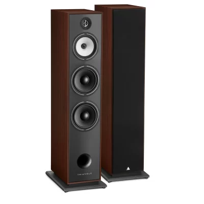 Triangle Borea BR10Hi-Fi Floorstanding Speaker – BOREA BR10

The flagship BR10 speaker is the highest-performing model of the BOREA range. The use of 8” drivers in the bass register extends the bandwidth and increases power handling, while keeping the TRIANGLE sonic qualities.

The BR10 has a three-way design, with a 25mm EFS tweeter and a 6” midrange driver with a cellulose pulp membrane. In the low-frequency range, the new 8” bass drivers use a membrane in fiberglass coupled with a powerful motor. As a result, the low range is smooth, fast and controlled.

It introduces a new architecture, with a separate crossover system and a dual terminal for bi-wiring or bi-ampflication.

Featuring a high sensitivity of 92dB, the BR10 can be combined with most powerful amplifiers on the market. With exceptional low-frequency performance and high power handling of 200W RMS, these speakers are suitable for rooms larger than 30m2. Versatile, they can be used in both Hi-Fi and home theater setups.
