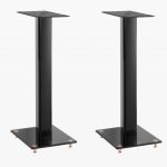 Triangle SPEAKER STAND S04 – 40TH A SPEAKER STAND S04 – 40TH ANNIVERSARY The S04 40th Anniversary speaker stand will be perfect for the Comète speakers. The speaker can be screwed to the stand for more rigidity, decoupling will then be done at the base. The foot can also be filled to better absorb vibrations. It includes cable routing at the rear for harmonious and discreet integration. These stands come with accessory kits offering two sets of decoupling spikes: the first one in rose gold aluminum is adjustable in height and provided with lock nuts for surfaces like carpets, and the second one is in rubber for more rigid surfaces. These accessories enable decoupling by significantly reducing the transmission of unwanted vibrations to the floor, thus improving the listening experience. The 40th Anniversary Edition has been designed and developed with thoroughness to offer an exceptional music experience.