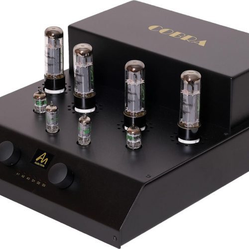 Audio Note Cobra Our latest integrated amplifier, producing 28 watts per channel from a pair of EL34 valves operating in Class A push-pull. It is capable of driving a wide variety of 'speakers thanks to its exceptional double C-core output transformers, which are custom designed and manufactured by Audio Note (UK). Cobra is equipped with three analogue stereo inputs, and an additional three digital inputs, via the onboard DAC. The digital coax inputs can accept signals up to 24-bit/176.4kHz (native bit-depth for the Philips TDA1543 D/A converter chip is 16bit, so anything above this is truncated down). The Optical SPDIF input can accept signals up to 24-bit/96kHz (see above). The USB input can accept up to 16-bit/48kHz. Remote volume control, mute and input selection.