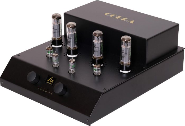 Audio Note Cobra Our latest integrated amplifier, producing 28 watts per channel from a pair of EL34 valves operating in Class A push-pull. It is capable of driving a wide variety of 'speakers thanks to its exceptional double C-core output transformers, which are custom designed and manufactured by Audio Note (UK). Cobra is equipped with three analogue stereo inputs, and an additional three digital inputs, via the onboard DAC. The digital coax inputs can accept signals up to 24-bit/176.4kHz (native bit-depth for the Philips TDA1543 D/A converter chip is 16bit, so anything above this is truncated down). The Optical SPDIF input can accept signals up to 24-bit/96kHz (see above). The USB input can accept up to 16-bit/48kHz. Remote volume control, mute and input selection.