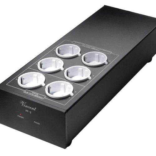 VINCENT PF 2 The Vincent PF-2 powerfilter eliminates all disturbing influences (e.g. buzzing) in your Hifi or Home Cinema system, which is caused by the electricity network. 2 Schuko sockets for digital sources and 4 for analog and/or amplifiers offer sufficient connection options. An automativ overload protection protects the filter.