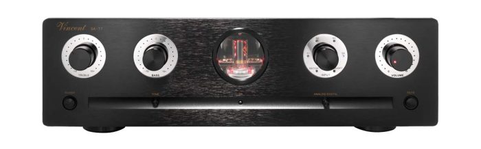 Vincent SA-T7 pre SA-T7 Stereo tube preamp Conventional, classical circuit techniques do not exploit the potential of a tube. With the SA-T7 we have developed a preamplifier, which raises the unadulterated amplification of valuable music signals to a level previously thought unthinkable with tubes. Thanks to the newly developed BestPentode circuit (by Dipl.-Ing. Frank Blöhbaum), the current power distribution noise typical of pentodes is no longer an issue. Innovation at a fair price. Developed and produced in Germany. Modern signal sources place entirely new demands on the transmission quality of the amplifiers. With conventional (classical) circuit technology and ECC81 / 82/83/88 the potential of tube technology is not exhausted. Such BestPentode stage has a much higher gain with lower noise than comparable triodes. The precious grille pentodes of the type E180F / 6SCH9P / 6SCH51P used in the SA-T7 can thus exploit their full potential. These tubes are NOS (New Old Stock) tubes, factory-fresh from old stock whose original purpose was to amplify high-frequency signals in 24/7 telecom applications.