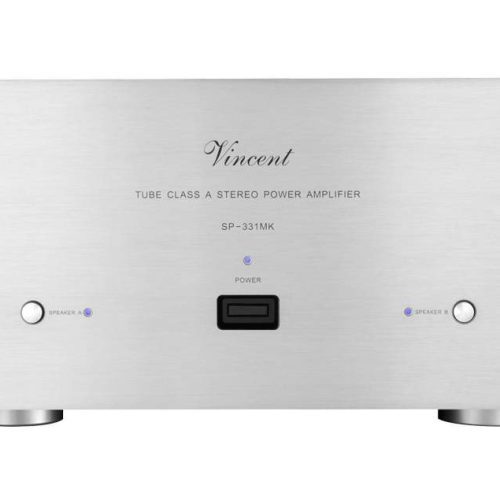 Vincent SP 331 MK Vincent SP 331 MK Class-A hybrid stereo power amplifier Elegant, timeless, tidy technology, a power amp in perfection. Tubes produce the typical sound, which is amplified by transistors in the power range. The voltage stabilization is additionally carried out by a 6N10 tube and thus ensures a problem-free 10 watts in Class-A operation. The secret tip.