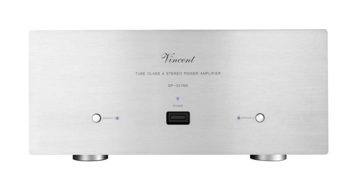 Vincent SP 331 MK Vincent SP 331 MK Class-A hybrid stereo power amplifier Elegant, timeless, tidy technology, a power amp in perfection. Tubes produce the typical sound, which is amplified by transistors in the power range. The voltage stabilization is additionally carried out by a 6N10 tube and thus ensures a problem-free 10 watts in Class-A operation. The secret tip.