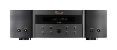 Vincent SV 232The amplifier SV-232 has multi-functional use through a recording output, a pre-amplifier output, remote control ability and the high-contrast VFD display. But apart from the external appearance this unit also scores with its internal values. To deliver the proverbial Vincent performance the SV-232 possesses a substantially sized heat sink.

Despite the immense pricing pressure own technologies from the great archetypes such as the pre-amplifier SA-93Plus have been employed. Thus the well-known Vincent preamp modules are working in the pre-amplifier section. This lends more clarity to the sound characteristics and the sound gets more precise, without losing musicality. The electronic volume control results in clearly improved synchronisation and decreased ageing vulnerability compared with a potentiometer. Sound-defining parts were paid increased attention in the SV-232, a factor you can hear, and which makes this Vincent again a real price/performance wonder.