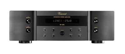 Vincent SV 234Integrated power amplifier 2x200 watts, with class A operation. Class A: 2x10 watts. Remote controlled. Balanced.