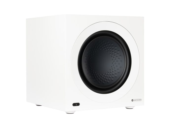 Monitor Audio Anthra W12 The W12 is the mid-sized model within the Anthra subwoofer series. It features a 12” (30 cm) Rigid Surface Technology II (RST II) C-CAM high-excursion driver powered by a Class-D 1,000 Watt amplifier, housed within a comprehensively internally braced, sealed-box cabinet. Engineered to deliver impressive bass in medium and large spaces, the Anthra W12 subwoofer features a formidable 1,000 Watt Class-D amplifier driving a 12” (30 cm) Rigid Surface Technology II (RST II) C-CAM high-excursion driver. The W12 can be used on its own or linked with up to three other Anthra subwoofers for a truly immersive, ultra-dynamic listening experience. A full-colour LCD display and rotatory dial is located on the back panel, to allow for basic subwoofer setup and EQ preset selection, while advanced features including DSP configuration and multi-sub connectivity setup are available via the MaestroUnite app.