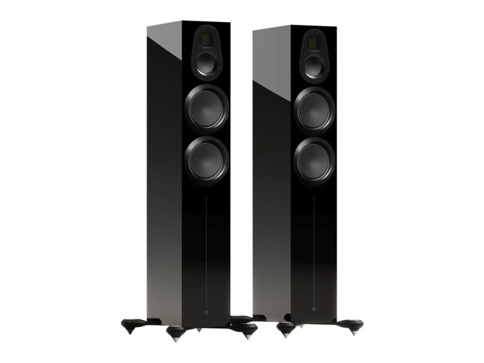 Monitor Audio Gold 300 6G The mid-sized 300 6G is a floorstanding loudspeaker capable of delivering pristine, room-filling sound from its relatively compact dimensions. It boasts the latest MPD III high-frequency transducer alongside an HDT, C-CAM 3-inch mid-driver and twin 6-inch bass drivers. The Gold 300 6G is the mid-sized floorstanding speaker within the Gold Series 6G. It boats a smaller footprint and slimmer profile compared to the 500 6G and offers outstanding levels of performance and system design at its price. Designed to house the latest MPD III high-frequency transducer alongside the new 3-inch mid-driver and powerful twin 6-inch bass drivers, each of which benefit from the latest HDT, C-CAM cone technology and hugely powerful motor systems. The Gold 300 6G delivers music and movie scores with pure, detailed high-fidelity sound.