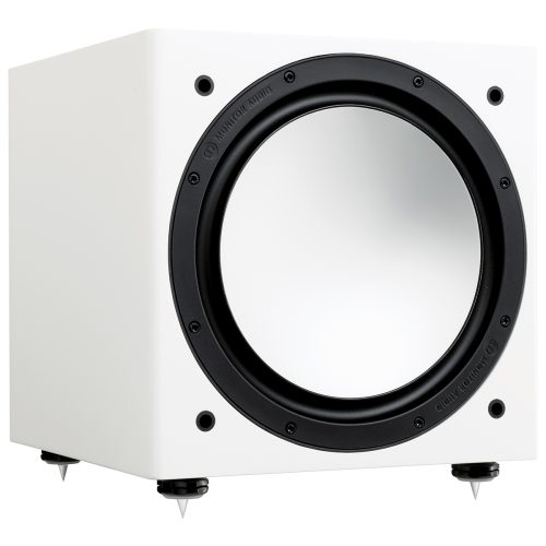 Monitor Audio Silver W-12 6G The Silver W-12 6G provides the perfect complement to your speaker set-up, making any song seem fuller, deeper and more impressive. And it’s combined with the kind of seismic bass that will make you think the earth just moved. With its outstanding bass, the Silver W-12 provides the perfect sonic backdrop to your speaker set-up. The 500-watt amplifier gives incredible headroom, meaning more power doesn’t equal more distortion. And it’s intelligent, too, with features like Automatic Position Correction that learns the layout of the room and automatically corrects the acoustics of the music you hear. As a result, you can put your subwoofer wherever you like, with no restrictions, and still enjoy amazingly lifelike sound.