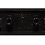 MoonRiver Audio Model-404 Reference The MoonRiver Audio Model-404 Reference is a remote-controlled two-channel integrated amplifier (in Dual Mono configuration), power 2x50wrms at 8 ohms. Accepts modules: Phono Stage MM/MC and Coaxial DAC or USB DAC. Inputs 5x Line (or 4x Line, 1x extra Phono), 1x Tape Loop (1x In, 1x Out), 1x USB (for extra dac board. Outputs: 2x pairs Pre Out, 1x pair Speakers. Made in Sweden.