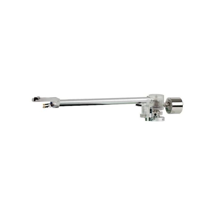 Roksan NIMA Tonearm The NIMA is Roksan’s renowned unipivot entry level tonearm and it uses very high quality van den Hul cable for optimum detail retrieval and performance. The unique design of the transit locking mechanism of the bearing assembly not only provides a safe transportation method, but also avoids damage if the tonearm is accidentally lifted off its bearing. The counterweight is decoupled and designed to mount off-centre, allowing easy Azimuth correction. The inclusion of VTA adjustment provides optimum alignment for almost any cartridge. The combination of polished acrylic headshell, silver anodised aluminium tubing and mirror chromed counterweight enhances NIMA's looks and conveys the true lightness and neutrality of this very special arm.