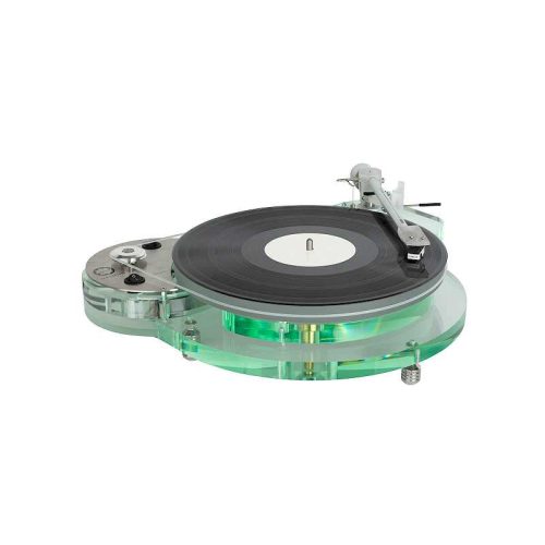 Roksan Radius 7 Turntable The Radius 7 was a stylish and practical vinyl turntable. It delivered a full and exciting sound with striking aesthetic. A stunning combination of style and technology the Radius 7 Turntable and optional NIMA Tonearm delivered the ultimate contemporary vinyl playing experience that takes aesthetic appeal, technical performance and musicality to a new level. The Radius 7’s 20 mm thick acrylic plinths had a 'glass-like' look that was not only visually stunning but contributed towards excellent sonic performance. It used an advanced motor/PCB assembly with electronic speed selection. The motor and PCB used Roksan’s flagship technology. This very high-quality crystal speed control system maintained pitch-perfect speed stability for both 33 and 45 RPM irrespective of voltage variations.