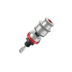 WBT-0705 Ag WBT-0705 Ag pole terminal Brand: WBT Specifications: Conductor cross section (max.): 4 mm² (11 AWG) Connection technology: outside: 4 mm banana plug, spades (6 - 8 mm spade), crimping inside: soldering or 6.3 mm flat push-on cable shoe Wall thickness: from 0.9 to 10.0 mm (with puzzle plate from 0.9 to 8.0 mm) Identification: red, white or black