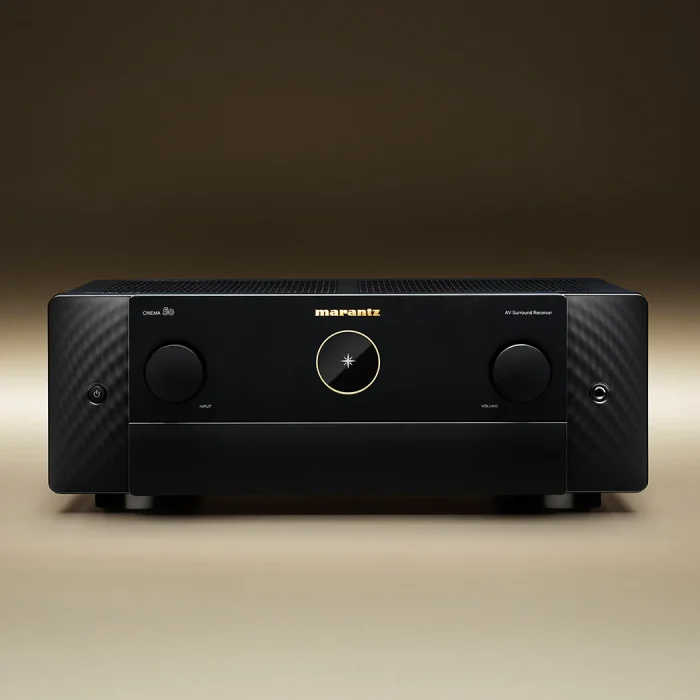 Marantz CINEMA 50 Premium 9.4 CINEMA 50 Equipped with the latest immersive audio formats, CINEMA 50 is equally ideal for a dedicated home theater space or multi-use living room. Its thoughtfully selected connectivity options, flexible speaker arrangement, and fine-tuning ability allow you to make CINEMA 50 your own. Artisinal Design 9.4 Channels 110 Watts per Channel 6 HDMI Inputs plus eARC 8K & Dolby Atmos HEOS Built-in 5 Year Warranty Built upon decades of rich heritage, designed with timeless style, and engineered for utmost performance, Marantz CINEMA Series are the foundation of the world's most demanding home theaters. A modern expression of timeless design principles, CINEMA 50 features the iconic Marantz porthole, symmetrical design, and front panel controls elegantly hidden from view. Immersive spaciousness, warm and rich tone, extraordinary detail and lifelike dynamics are legendary hallmarks of Marantz sound. The Marantz Sound Master meticulously tuned CINEMA 50 for amazing performance with our proprietary HDAM amplification circuitry to create the Most Musical Sound in your home. CINEMA 50 comes complete with the latest immersive audio formats, 8K video, room optimization, streaming, and more technology to simplify and elevate your enjoyment.