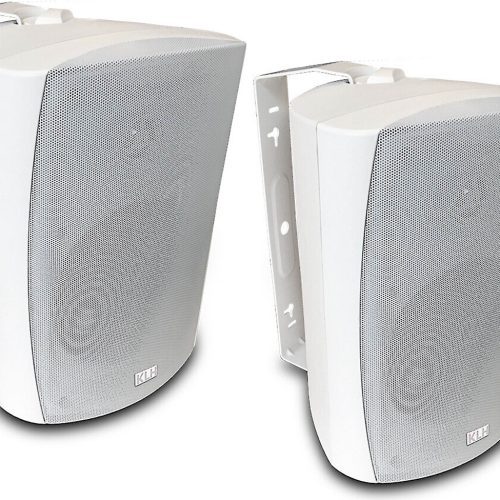 KLH Faraday F-6600-AW KLH F-6600-AW speakers deliver clear, concise outdoor sound, and their attractive curved look is a bonus. Each speaker features a 6-1/2" IMG (injection-molded graphite) woofer, and a 1" titanium tweeter designed to stand up to the elements. C-shaped, swiveling brackets are included so you can install them quickly, and aim them toward your seating area.