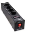 LUDIC Midgard Power netfilter Aluminium Ludic welcomes another power filter to the Ludic Power Filter Series family, we call it the Midgard and is your key to a clean grid, and can generate smooth voltage and current. A clean and efficient power system normally generates a stable current waveform, but the modern electric equipment used in today’s equipment benefits us with greater convenience as well as cost savings from higher production efficiency, but this generates also some power problems, think not only about your audio equipment but also computers, led lights and more..in your house, all connected on the same group. However, this can also bring significant wave currents and unbalanced loads, distortion, reactive power impact, that tend to cause power quality problems in our home power systems, Ludic Midgard gives you the power improvement, with filter noise reduction , leakage Protection, and lightning protection, and It also adopts an overload protection, the Ludic Midgard is a great solution to get rid off harmonic distortion, voltage and current distortion. The Midgard is compact in design, durable and provides a flexible installation method for users to efficiently manage their space, we use therefore 4 power sockets in Midgard, the power filter is also mounted with an easy to read red-color display to monitor the current load on the Midgard. Midgard use a big on/off led power button that is easy to use with big or small fingers for an instant on/off solution. Improve your power quality at home with the Ludic Midgard Power Filter.