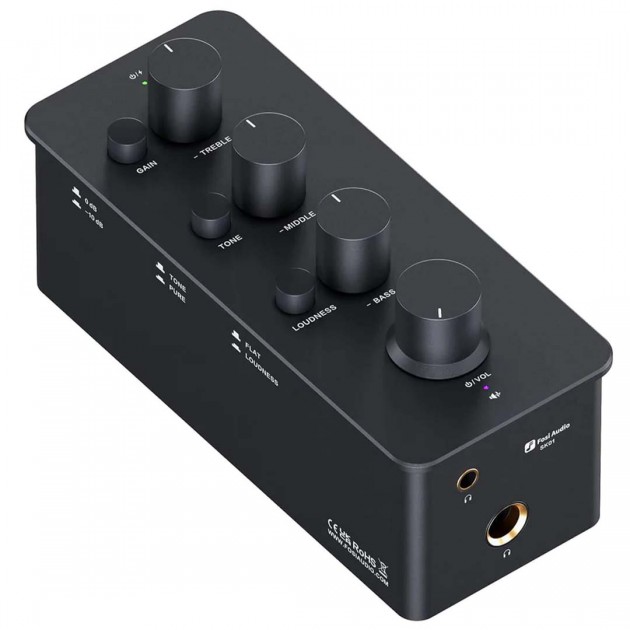 Fosi Audio SK01 Fosi Audio SK01 Fosi Audio SK01 Portable Headphone Amplifier & Preamplifier Fosi Audio SK01 Portable Headphone Amplifier & Preamplifier The SK01 is a high-performance HEADPHONE AMPLIFIER with good measurements and low distortion. Its output power is up to 2400mW @ 32Ω. It also features numerous equalization potentiometers and two gain levels, enabling it to adapt to all types of headphones and in-ear monitors on the market. Compact, it also features two headphone outputs on 3.5mm jack and 6.35mm jack respectively, as well as a line input and output, both on 3.5mm jack. This gives it a certain versatility in its possible uses: headphone amplifier, preamplifier, or even equalizer for instruments such as a guitar, for example. Fosi Audio’s SK01 headphone amplifier is battery-powered and recharges via USB-C connector.