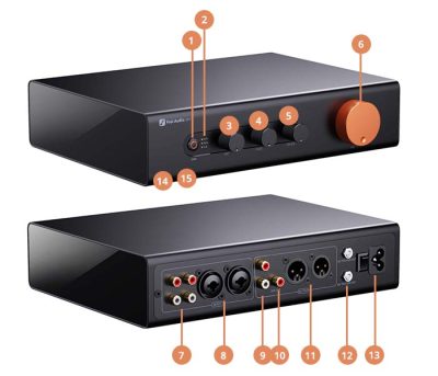 Fosi Audio ZP3 front and rear view