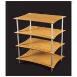 Quadraspire Q4 LARGE Επιπλο Hi-Fi υψηλής ποιότητας 4 θέσεων, κατασκευασμένα στο Ηνωμένο Βασίλειο. Τα ράφια είναι από κατεργασμένο ξύλο με συμπαγείς κολώνες από αλουμίνιο διατομής 19 ή 32 mm.