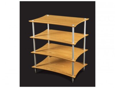 Quadraspire Q4 LARGE Επιπλο Hi-Fi υψηλής ποιότητας 4 θέσεων, κατασκευασμένα στο Ηνωμένο Βασίλειο. Τα ράφια είναι από κατεργασμένο ξύλο με συμπαγείς κολώνες από αλουμίνιο διατομής 19 ή 32 mm.