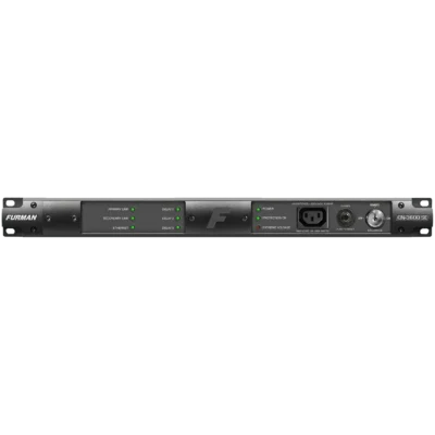 Furman CN-3600S E 
Designed for Commercial A/V Installations in 220V-240V regions, the CN-3600 SE combines robust control capabilities via SmartSequencing™ Technology, advanced AC protection, and AC noise filtration. The new CN-3600 SE is one of the first products to feature Furman’s SmartSequencing™ technology, which allows large and complex A/V systems to be safely powered on and off with a simple press of a button or turn of a key, even by nontechnical personnel. SmartSequencing’s bidirectional communications between installed units enables a primary unit to control and sequence multiple secondary units, ensuring multizone electronic systems are powered on and off safely and dependably from a single control point across an entire installation. Units can be connected via current loop at runs of more than 1,000 feet with backwards compatibility with Furman’s legacy sequencers. In addition, the CN-3600 SE offers robust control options, equipped with RS-232 ports and command sets for integration with control systems. 