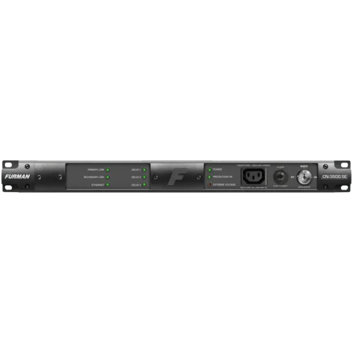 Furman CN-3600S E Designed for Commercial A/V Installations in 220V-240V regions, the CN-3600 SE combines robust control capabilities via SmartSequencing™ Technology, advanced AC protection, and AC noise filtration. The new CN-3600 SE is one of the first products to feature Furman’s SmartSequencing™ technology, which allows large and complex A/V systems to be safely powered on and off with a simple press of a button or turn of a key, even by nontechnical personnel. SmartSequencing’s bidirectional communications between installed units enables a primary unit to control and sequence multiple secondary units, ensuring multizone electronic systems are powered on and off safely and dependably from a single control point across an entire installation. Units can be connected via current loop at runs of more than 1,000 feet with backwards compatibility with Furman’s legacy sequencers. In addition, the CN-3600 SE offers robust control options, equipped with RS-232 ports and command sets for integration with control systems.