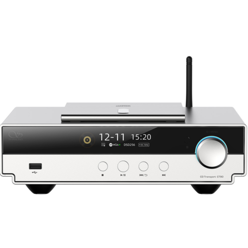 Shanling CT90 The Shanling CT90 is a high-fidelity CD transport. It is based on a Sanyo DA11 playback system and a SAA7826 decoder for the most faithful reproduction. It supports high-resolution streams up to PCM 32bit 768kHz, DSD512, and MQA-CD with upsampling. In addition, it features Bluetooth 5.0 with support for high-resolution AAC, SBC, aptX, aptX HD, and LDAC codecs. The modern Eddict Player app also allows you to fully control the CT90. In terms of connectivity, there is a USB-B transport input, as well as numerous digital outputs, including an I2S LVDS output via HDMI. A BNC input also offers the possibility of using an external clock. The whole unit is powered by a 35W linear power supply consisting of an audiophile-grade toroidal transformer.