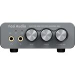 FOSI AUDIO K5 PRO GAMING DAC Fosi Audio USB DAC Headphone Amp Combo Input: USB-C/OPT/COA/3.5MM Microphone; Output: RCA/3.5mm Headphone; OPT/COASampling Rate: up to 24bit/192 kHz Output power: 1000mw@16Ω, 500mw@32Ω, 300mw@64Ω, 150mw@128Ω, 80mw@300Ω; THD: 110db; Frequency response: 20Hz-20kHz；Recommended headphone impedance: 16-300Ω Description The upgraded version for Fosi Audio Q4 adds microphone function, K5 Pro headphone DAC amp combo, next-generation audio converter with unrivaled internals, more outstanding performance, and richer audio details. Born for Gaming. K5 Pro stereo DAC headphone amplifier is perfect for your home gaming system, equivalent to an external sound card, suitable for PS5/Computers/PC/MAC/Nintendo Switch/active speakers, etc; K5 Pro USB DAC converts USB Type C/Optical/Coaxial signals to 3.5MM AUX and RCA signals with low distortion and great dynamic range. Unique design: 2-in-1 USB Type C interface charging port and audio input means K5 Pro is compatible with your phones. RCA output can be connected to an amplifier or powered speakers on your desktop. 3.5 MM AUX and microphone interface can drive 16 Ohm to 300 Ohm headphones; K5 Pro headphone DAC adopts the Texas Instruments NE5532 op-amp chip. The circuit design implementing this DAC has been optimized for a low-noise floor and clean sound. Compared to the last generation Q4, K5 Pro has noticeably improved on overall sound quality, so you can get immersed in your music even more easily; Product Specifications: K5 Pro with master volume/bass/treble control and input mode switch. USB Type C/Optical/Coaxial sampling rate: up to 24 bit/192 kHz, THD ≤0.003%, SNR ≥110dB. Output power: 1000mw@16Ω, 500mw@32Ω, 300mw@64Ω, 150mw@128Ω, 80mw@300Ω; What You Get: K5 Pro headphone DAC amp x1, 3.5MM headphone splitter x1, 2-in-1 USB Type A/C to Type C cable x1, User Manual x1, Optical Cable x1, our worry-free 24-month warranty, and friendly customer service.