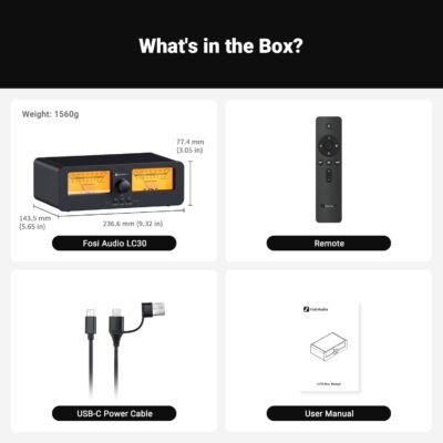 Fosi Audio LC30 VU whats in the box