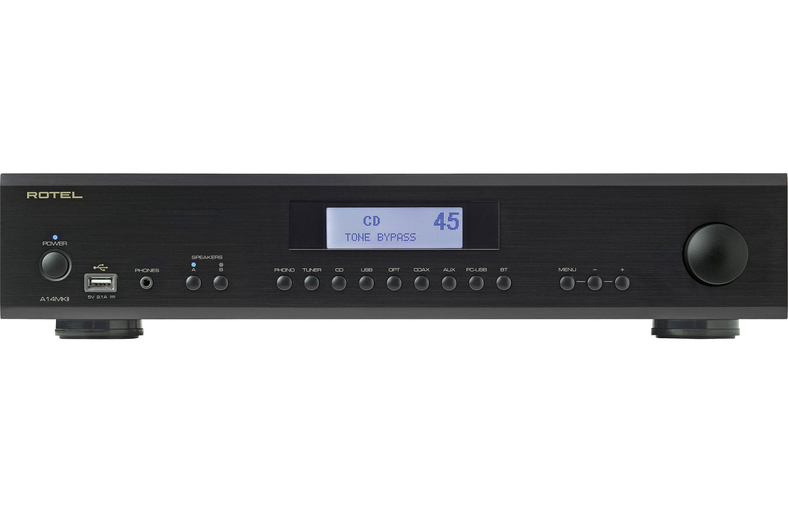Rotel A-14 mkII Rotel A-14 mkII Ο Rotel A-14 mkII είναι ολοκληρωμένος ενισχυτής ισχύος 2x80wrms. Ο Rotel A-14 mkII διαθέτει θύτα usb, dac στην πρόσοψη και δέκτη Bluetooth